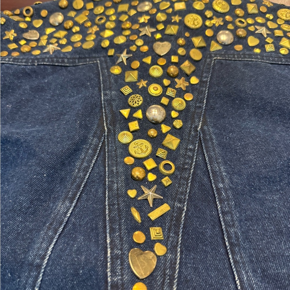 1980s Vintage Bon Jour Denim Cropped Jacket size Medium - Picture 2 of 11